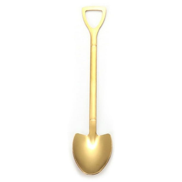 Cuchara de postre Cuchara de postre de pala de acero inoxidable, uso doméstico, multifuncional, pastel de frutas, helado, café, cocina, condimento, pala, cuchara Tomshoo Cuchara de postre