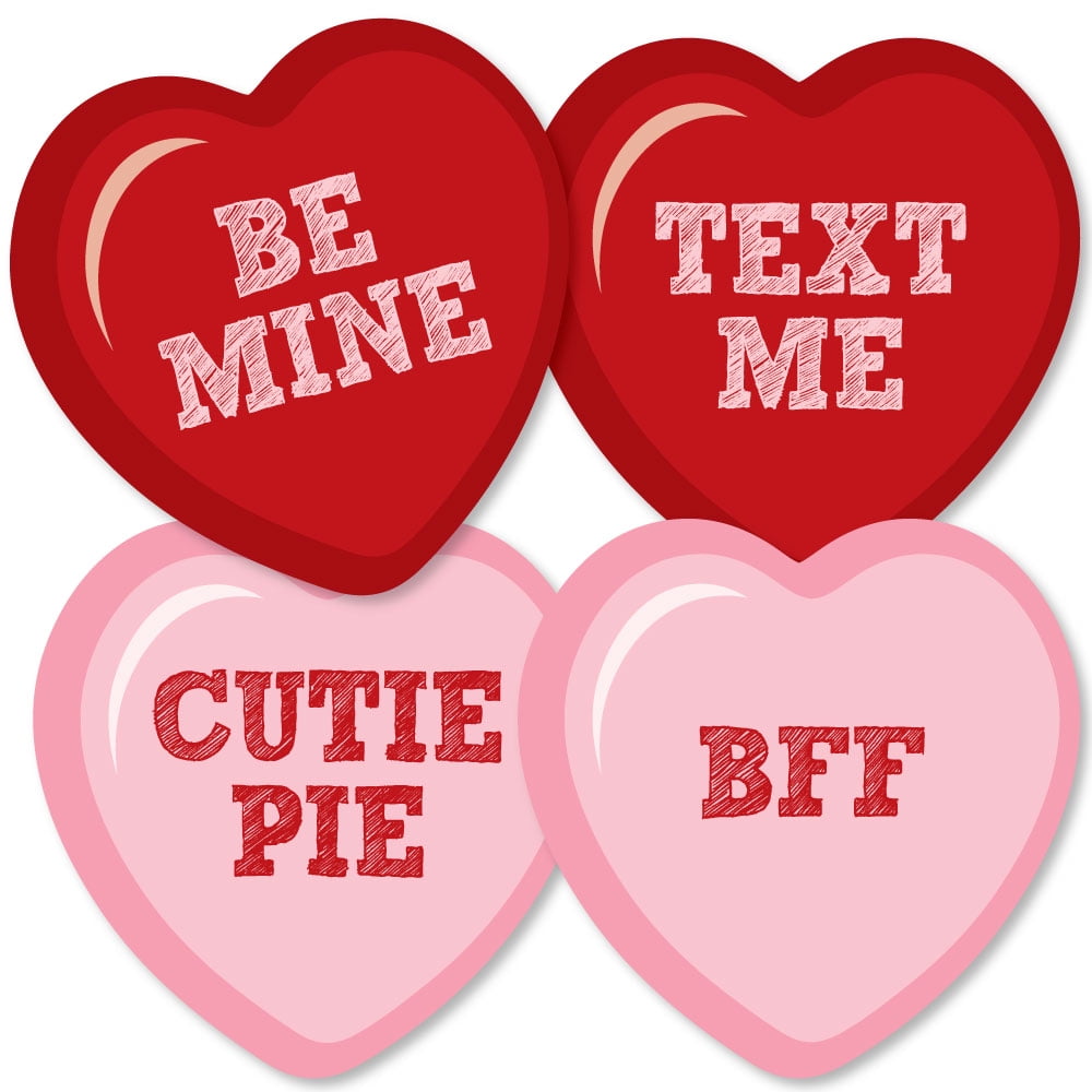Conversation Hearts Heart Decorations DIY Valentine's Day Party Essentials Set of 20
