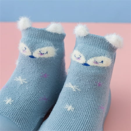 

TOWED22 Toddler Girl Sneaker Boys Girls Animal Cartoon Socks Shoes Toddler WarmThe Floor Socks Non Slip Prewalker B
