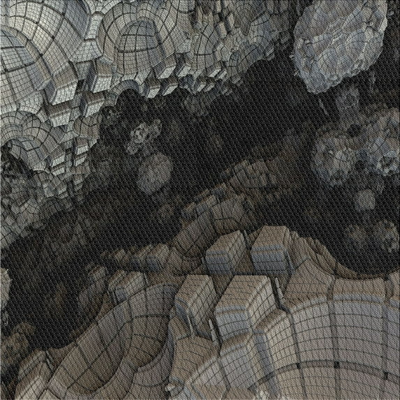 Ahgly Company Indoor Square Patterned Granite Gray Novelty Area Rugs, 4' Square