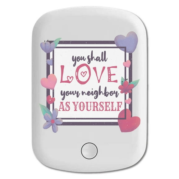 DistinctInk Magnetic Battery Pack, 5000 mAh Wireless Portable Charger with USB-C Cable, Compatible with MagSafe iPhone 14 / 13 / 12 Series - Love Neighbor As Yourself