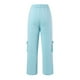 thumbnail image 5 of WILLBEST Pantalones Casuales para Mujer, de Cintura Alta, Lisos, con Cordones, para el Trabajo, con Bolsillo y Pierna Recta, para Uso Diario y Diario. Extra Grande, 5 of 7