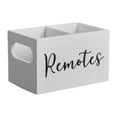 thumbnail image 1 of Soporte para control remoto, soporte de madera para control remoto de TV con 2 ranuras, organizador retro para Blanco, 1 of 9