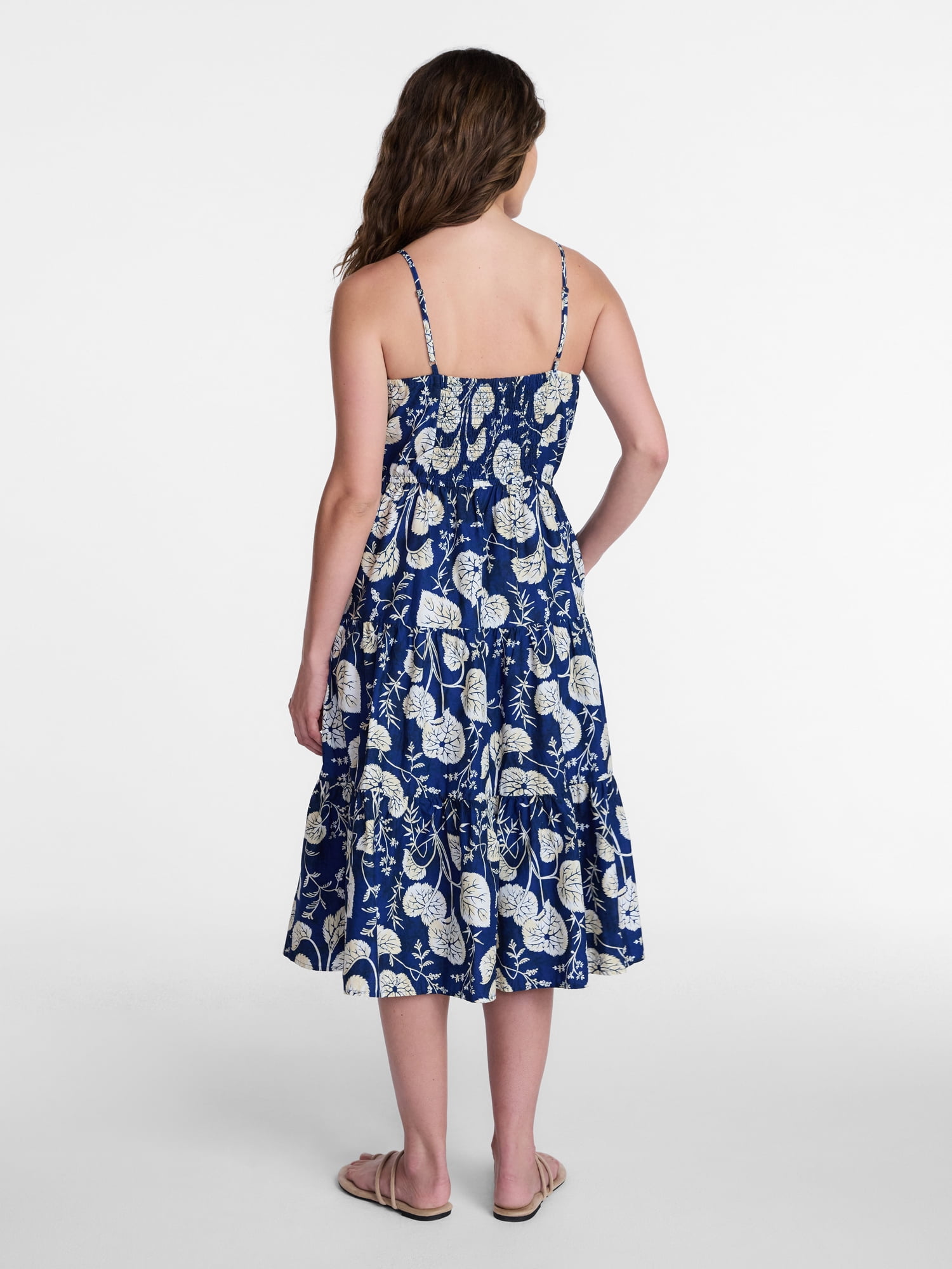 Time and Tru Women's Spaghetti Strap Midi Dress, Sizes XS-XXXL