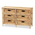 thumbnail image 2 of bali & pari Dariana Rattan BOHO Storage Cabinet, 6-Drawer, Natural Brown, 2 of 11