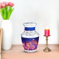 thumbnail image 7 of JAGASY Pink Flamingo Handmade Urn for Ashes Adult Male, Blue Urns for Human Ashes Keepsake, Lotus Flowers & Water Lily Decorative Urns for Parents, Small Cremation Urn for Mother & Father, (3 Inch), 7 of 7