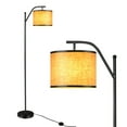 thumbnail image 1 of Gymax Lampe sur Pied Moderne en Arc avec Abat-Jour en Tissu pour Chambre Ou Bureau, 1 of 9
