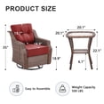 thumbnail image 4 of Bellefurn Outdoor Patio Swivel Rocker Patio Chairs with 6" Thick Cushion and Table,Rattan Patio Swivel Glider Chairs Outdoor Furniture Set Conversation Set for Porch,Deck,Yard, 4 of 11