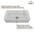 thumbnail image 3 of CASAINC 36" Fireclay Single Bowl Farmhouse Apron Kitchen Sink with Bottom Grid and Strainer, Glossy White, 3 of 7