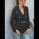 thumbnail image 4 of Chaqueta Blazer para Mujer, Informal, de Negocios, con Frente Abierto, Solapa, Elegante Abrigo con Bolsillos Negro XL, 4 of 8