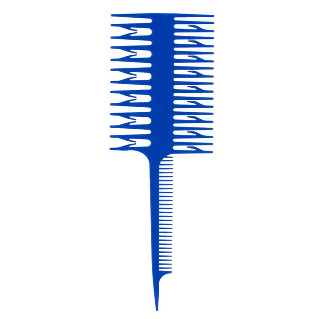 de Tejido de Salón de Plástico de dos cara de 3 Vías para Resaltar El Tinte Balayage - Azul Yinane Peine de realce profesional