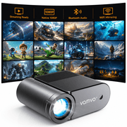 Vamvo Portable Projector with WiFi, 1080P Mini Movie Projector with 200 in Display, HDMI and USB, Built-in Speaker for Phone, Laptop, TV Stick and Game Console