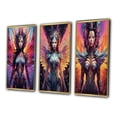 thumbnail image 3 of Designart "Glorious Radiance of Angelic Goddess III" Fashion Woman Framed Wall Art Set Of 3 - Multicolor Glam Frame Gallery Wall Set For Home Decor, 3 of 6
