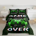 thumbnail image 2 of Manfei Game Console Queen Comforter Set,Kids Gamepad Controller Bedding Sets,Green Black Bedding Comforter Set For Teens,Microfiber Bedroom Decor Reversible,3pcs, 2 of 8