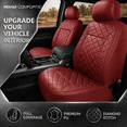 thumbnail image 4 of Road Comforts Car Seat Covers, Lauxury Diamond Quilted Leather Front Bucket Seat Covers, Airbag Compatible, Universal Fit Automotive Seat Covers with Piping Trim,Red, 4 of 6
