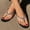 Black, variant on Women's Flip Flops Summer Rhinestone Strap Casual Flat Flip Flops Sandals Slippers Thong Sandals Playwear(Beige,7.5)