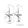thumbnail image 5 of Emma Manor EM White Gold-Plated 1/2ct Cubic Zirconia Cross Dangle Earrings for Women, 5 of 6