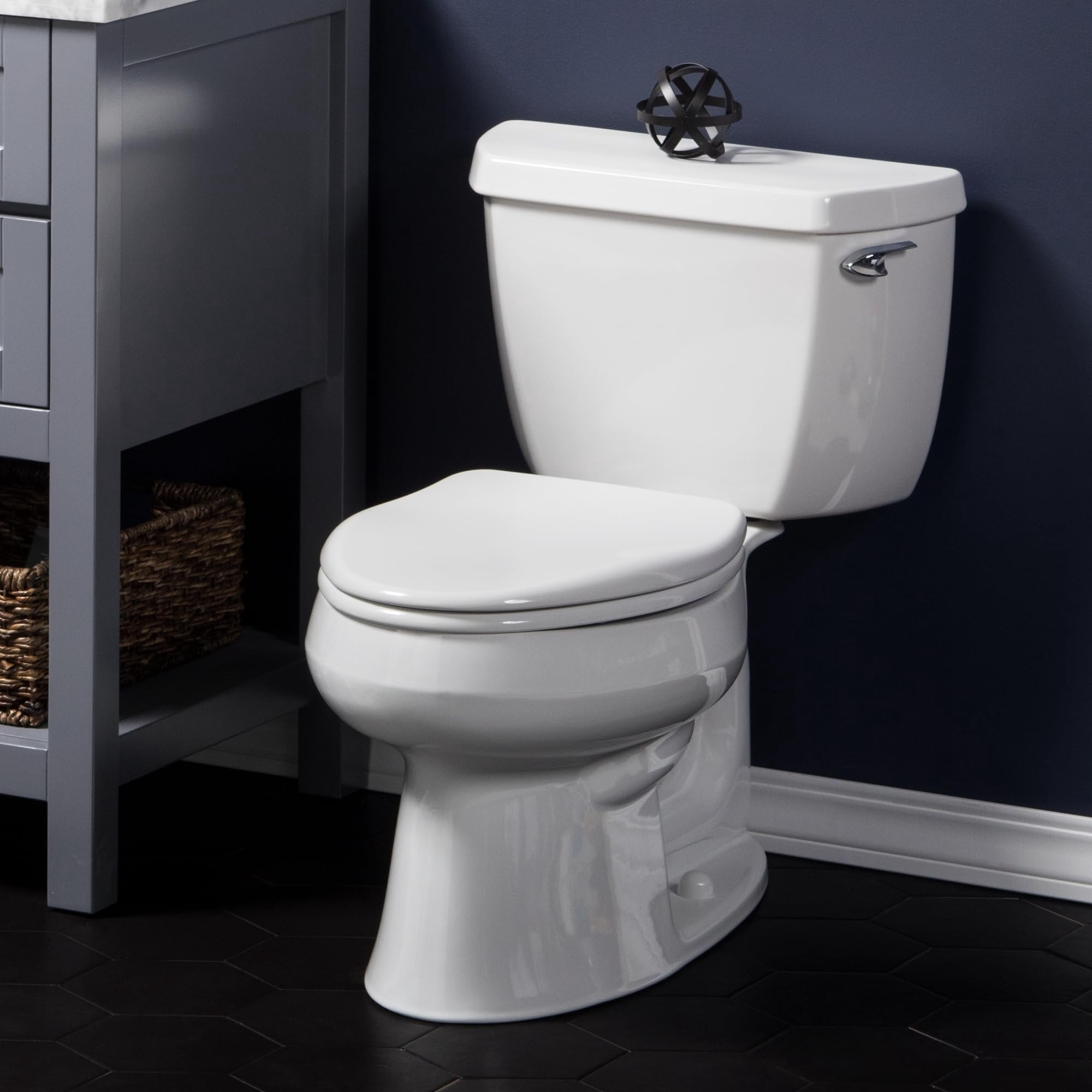 Bemis 19170PLE4 000 Alesio II Elongated Enameled Wood Toilet Seat in White with STA-TITE Seat Fastening System, EasyClean, WhisperClose, Precision Seat Fit Adjustable Hinge and Super Grip Bumpers