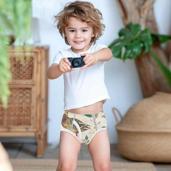 Ckdifva Ducks Leaves Boys Underwear Briefs Cotton Panties Active Stretch Briefs One Pack