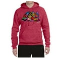thumbnail image 2 of Wild Bobby, Colorful Rainbow Cat Animal Lover Unisex Graphic Hoodie Sweatshirt, Vintage Heather Red, Small, 2 of 3