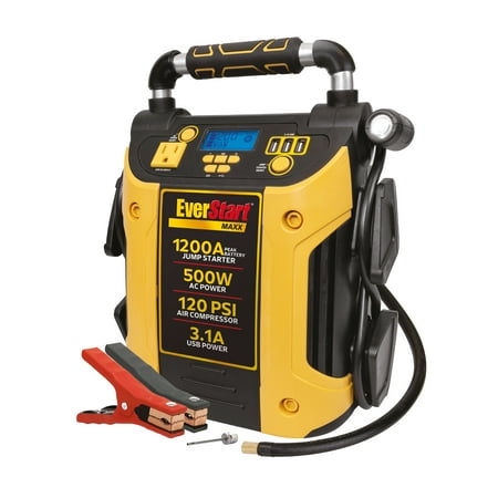 EverStart Maxx J5CPDE 1200 Peak Amps Jump Starter  Power Station  500W Inverter  120 PSI Compressor