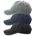 thumbnail image 3 of Bocaoying 3 Pcs Washed Cotton Baseball Caps for Men Women, Breathable Retro Adjustable Dad Hats with Crown, Curved Brim Ball Caps for Running, Outdoor, Daily Casual Wear, Black/Dark Blue/Grey, 3 of 7