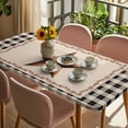thumbnail image 3 of Western Texas Star Retro Table Cloths for 3 Foot Rectangle Tables, Rustic Vintage Berry Black Beige Plaid Patio Waterproof Elastic Fitted Tablecloths, Washable Rectangular Table Cover for Camping, 3 of 8