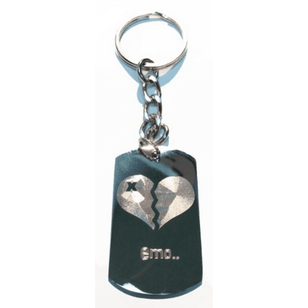 EMO Punk Rock Music Broken Heart w/ Cross Bandage - Metal Ring Key Chain