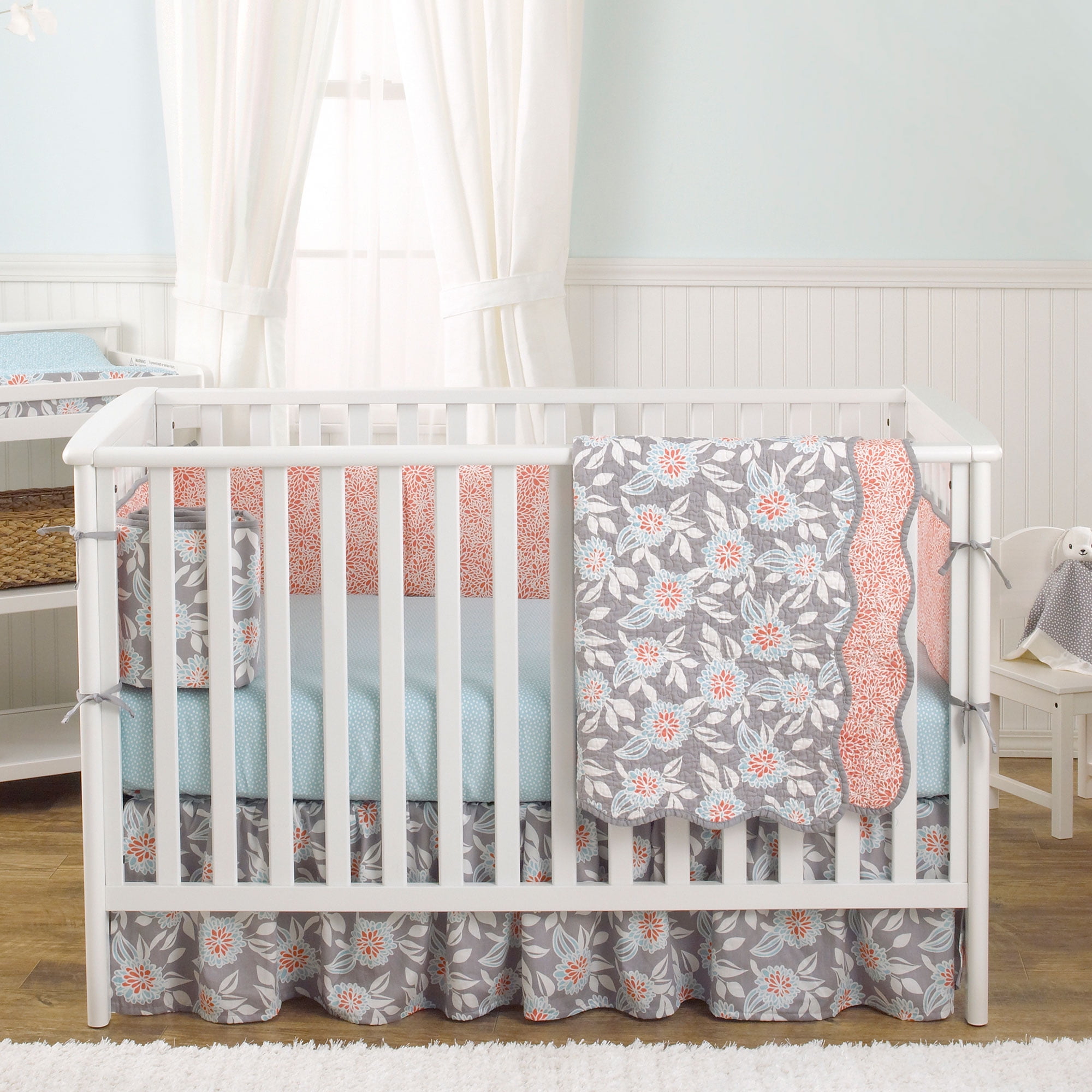 grey cot bed bumper