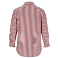 thumbnail image 6 of AUNVITO Women's Striped Button Down Shirt 3/4 Sleeve Classic Collar Office Casual Comfort Fit, 6 of 9