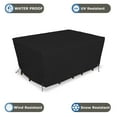 thumbnail image 3 of COVERS&ALL Outdoor Patio Rectangle Table & Chair Set Cover 18 Oz Waterproof - 100% Weather Resistant Dining Table Cover with Air Pockets & Drawstring for Snug Fit. (128” L X 82” D X 23” H, Black), 3 of 6