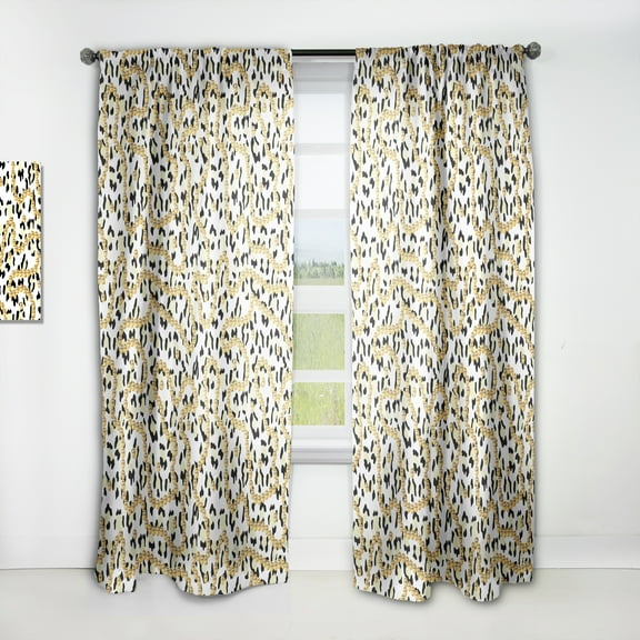 Designart 'Leopard Fur Safari Pattern VI' Mid-Century Modern Curtain Panel