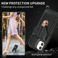 thumbnail image 5 of Dteck Case for iPhone 11 6.1-inch,Shockproof Rubber Silicone Bumper Hybrid PU Leather Card Holder Wallet Bag Pocket Back Protective Kickstand Cover with Cross Body Shoulder Strap,Black, 5 of 6