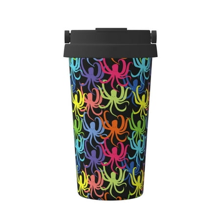 

Gaeub cartoon octopus Print Travel Mug Insulated Coffee Mug with Leakproof Lid Travel Coffee Mug Vacuum Stainless Steel Double Walled Reusable Coffee Cup