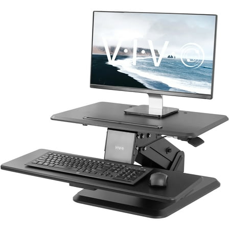 Vivo Small Height Adjustable Standing Desk Gas Spring Monitor