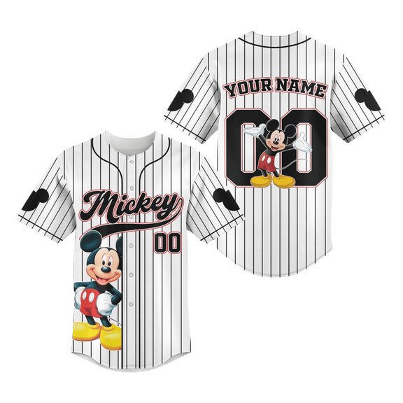 Mickey Mouse Baseball Jersey, Personalized Disney Jersey, Mickey And Co Shirt, Magic Kingdom Shirt, Custom Name Jersey