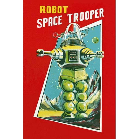 Robot Space Trooper- Fine Art Canvas Print (20" x 30")