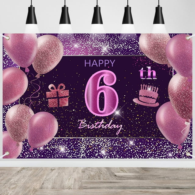 Decoraciones De 6 ° Cumpleaños Para Niñas, Cartel De Feliz Cumpleaños Imisi, Decoraciones Rosas Para Una Fiesta De Cumpleaños, Telón De Fondo Para Mujeres