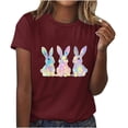 thumbnail image 1 of Pisexur Hauts pour Femmes, Hauts d'Été pour Femmes, Hauts d'Entraînement pour Femmes, T-Shirt Imprimé à Manches Courtes Col Rond, Chandail à la Mode, Vin, m, 1 of 5