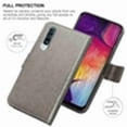 thumbnail image 2 of Dteck Case For Samsung Galaxy A70 Wallet Case, Wallet Flip Folio Case Kickstand Card Slots Embossed Four-leaf Clover PU Leather Wallet Shockproof TPU Bumper Ultral Slim Cover - Gray, 2 of 7