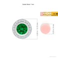 thumbnail image 3 of ANGARA Round Bezel-Set Lab Grown 1.2 Ct Emerald Pendant with Diamond Halo for Women in 14K White Gold (Size-7mm) | May Birthstone, Anniversary, Jewelry Gift for Women | Lab-Grown Emerald Necklace, 3 of 7