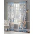thumbnail image 3 of Beige Starfish Coastal Sheer Curtains 84 Inch Length 2 Panels Set, Blue Beach Nautical Coral Shell Vintage Voile Window Treatment Curtains Sheers Drapes for Bedroom/Living Room/Kitchen 52"x84"x2, 3 of 7