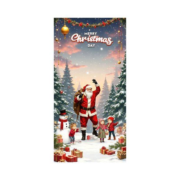 Fasiaou Christmas Santa Claus Door Cover Decoration Christmas Hanging Wall Sign for Front Door or Indoor Home Decor, Perfect for Merry Christmas Party Supplies, Christmas Gift Ideas for Family(A)