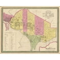 thumbnail image 2 of Vintage Maps 24x20 Black Ornate Wood Framed with Double Matting Museum Art Print Titled - Washington DC City Plan 1849, 2 of 4