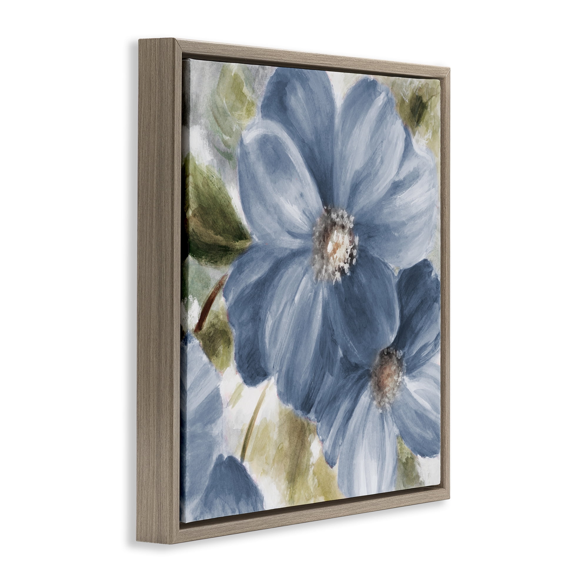 Stupell Industries Walk in Blue Beauty Brown Framed Floater Canvas Wall Art, design by Lanie Loreth