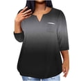 thumbnail image 2 of Up to 65% off!Plus Size Tops For Women Summer Sexy V-Neck Blouse Casual Loose Long Sleeve Blouse Gift for Women On Sale, 2 of 5