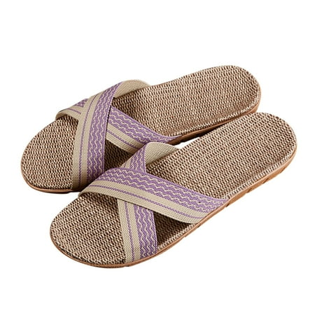 

Cathalem Women Home Wear Slippers Slippers For Fashion Ladies Women Breathable Bohemia Beach Slip Slippers Women Fluff Yeah Slide Purple 7.5