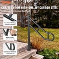 thumbnail image 2 of VEVOR Single Post Handrail for Outdoor 1-3 Steps, 40.5" L x 35.4" H Metal Bent Stair Handrails, Floor Mounted Carbon Steel Stair Railing, U-Shaped Post Grab Rails with 2 Anti-Skid Crossbar for Garage, 2 of 9
