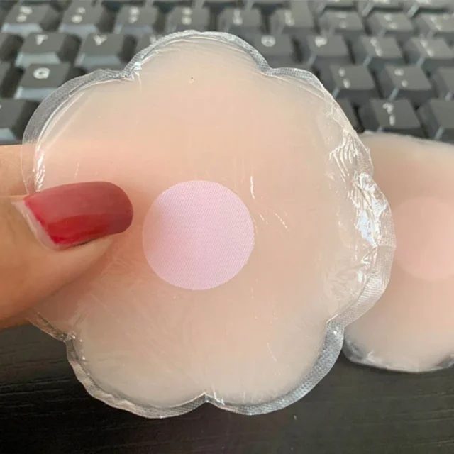 Autoadhesivo Invisible para el pecho, pegatina reutilizable de pétalos de pecho, almohadilla de sujetador sin tirantes, cubierta de pezón de silicona,