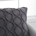 thumbnail image 3 of My Texas House Lantana Tufted Cotton Square Decorative Pillow Cover, 20" X 20", Gray, 3 of 5